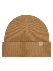 Calvin Klein Czapka Emblem LV04D8013G Beżowy. Brązowe czapki i kapelusze damskie Calvin Klein, na zimę, bez wzorów, z kaszmiru. Za 349.99 zł.