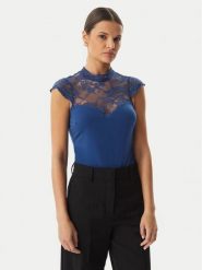 Rinascimento Body CFC0127525003 Niebieski Slim Fit. Niebieskie bluzki damskie Rinascimento, s, bez wzorów, z syntetyku, bez kołnierzyka, bez ramiączek. Za 409.99 zł.