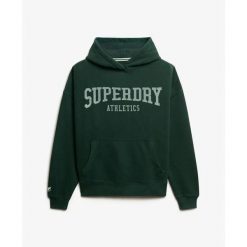 Bluza damska z kapturem Superdry Athletic Essential Relaxed. Zielone bluzy damskie Superdry., bez wzorów, eleganckie, bez kołnierzyka. Za 284.00 zł.