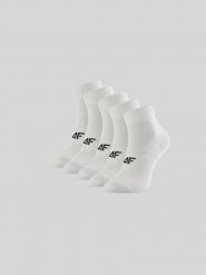 4F Skarpetki krótkie (5-pack) męskie - białe 43-46. Białe skarpety męskie 4f, bez wzorów, z bawełny. Za 59.99 zł.