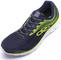 Buty sportowe Olympikus Proof granatowo-cytrynowe. Niebieskie obuwie sportowe damskie OLYMPIKUS, bez wzorów, z materiału. Za 277.99 zł.