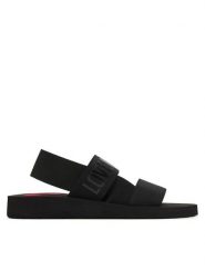 LOVE MOSCHINO Sandały JA16033G0OJN7000 Czarny. Czarne sandały damskie Love Moschino, bez wzorów, z materiału, bez obcasa, na płaskiej podeszwie, bez zapięcia. Za 519.99 zł.