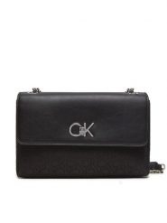 Calvin Klein Torebka Re-Lock Conv Shoulder Bag_Jqc K60K612641 Czarny. Czarne torebki do ręki damskie Calvin Klein, bez wzorów, ze skóry, bez dodatków. Za 459.99 zł.