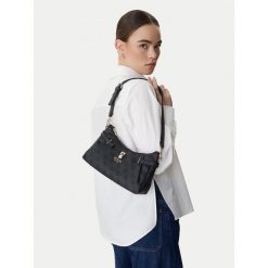 Torebka Guess. Czarne torebki do ręki damskie Guess, z aplikacjami, klasyczne, bez dodatków. Za 357.99 zł.