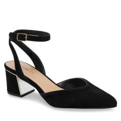 Sandały Lasocki. Czarne klapki damskie Lasocki, bez wzorów, bez obcasa, na słupku, bez zapięcia. Za 159.99 zł.