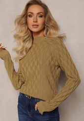 Jasnozielony Golf o Klasycznym Fasonie Anofra. Zielone swetry damskie Renee, uniwersalny, bez wzorów, klasyczne, bez kołnierzyka, bez ramiączek, bez kaptura. Za 54.99 zł.