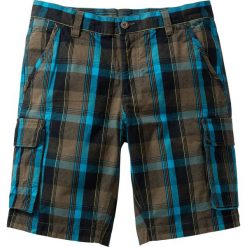 Bermudy w kratę Loose Fit bonprix jasnobrązowo-turkusowy w kratę. Brązowe szorty męskie marki bonprix, klasyczne. Za 37.99 zł.