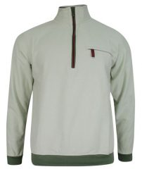 Bluza Beżowa, Sweter Męski, Dekolt z Wysoką Stójką Zapinaną na Zamek -KINGS. Brązowe bluzy męskie Kings, m, bez wzorów, z bawełny, bez kaptura. Za 119.00 zł.