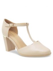 Lasocki Czółenka WYL3716-1Z Beżowy. Brązowe czółenka damskie Lasocki, bez wzorów, ze skóry, bez obcasa, bez zapięcia. Za 229.99 zł.