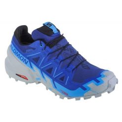 Buty do biegania Salomon Speedcross 6 Gtx 473020 niebieskie. Niebieskie obuwie sportowe damskie bez wzorów, z gore-texu, do biegania, salomon speedcross. Za 933.39 zł.