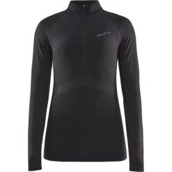 Koszulka z długim rękawem 1/4 zip dla kobiet Craft Active Intensity. Czarne t-shirty damskie Craft, bez wzorów, bez kołnierzyka. Za 375.19 zł.