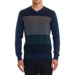 Sweter w kolorze niebieskim. Niebieskie swetry przez głowę męskie marki Galvanni. W wyprzedaży za 229.95 zł.