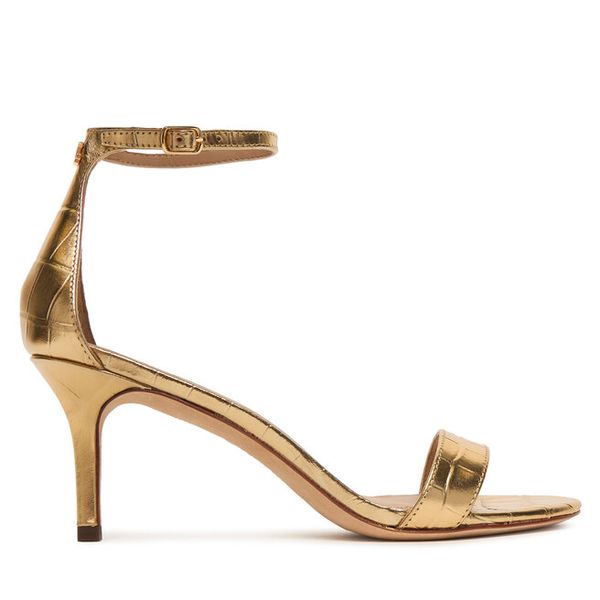 Sandały LAUREN RALPH LAUREN. Żółte sandały damskie Lauren Ralph Lauren, bez wzorów, bez obcasa, na szpilce, bez zapięcia. Za 659.99 zł.