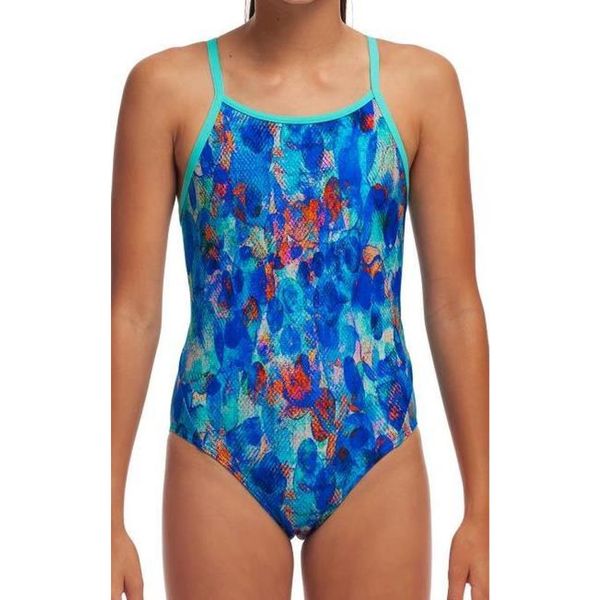 Strój kąpielowy jednoczęściowy FUNKITA Paint Press - dziewczęcy. Niebieskie stroje kąpielowe dla dziewczynek FUNKITA, bez wzorów. Za 169.00 zł.