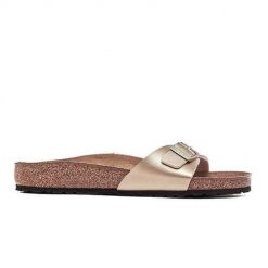 Klapki damskie Birkenstock Madrid BF. Klapki damskie Birkenstock, bez wzorów, z materiału, bez obcasa, bez zapięcia. Za 461.00 zł.