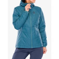 Kurtka ocieplana damska Black Diamond Solution Hoody. Niebieskie kurtki sportowe damskie Black Diamond, bez wzorów, z puchu, bez kaptura, trekkingowe. Za 768.59 zł.