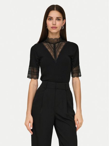ONLY Bluzka Tilde 15335353 Czarny Slim Fit. Czarne bluzki damskie Only, s, bez wzorów, z wiskozy, bez kołnierzyka, bez ramiączek. Za 99.99 zł.