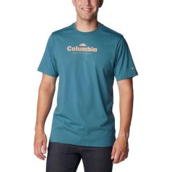 Koszulka męska Columbia CSC Seasonal Logo Tee z krótkim rękawem. Czarne koszulki sportowe męskie Columbia, m, bez wzorów, z bawełny, bez kołnierzyka, bez ramiączek. W wyprzedaży za 125.10 zł.