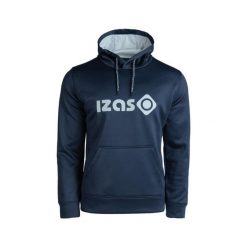 Bluza męska DUERO M V4 z regulowanym kapturem, logo i kieszenią kangurkową. Niebieskie bluzy męskie IZAS, l, bez wzorów, z dresówki, z kapturem. Za 182.57 zł.