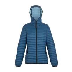 Kurtka Ocieplana Damska Rigain. Niebieskie kurtki sportowe damskie Regatta, bez wzorów, z puchu, bez kaptura, trekkingowe. Za 151.99 zł.