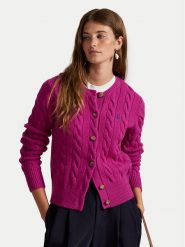 Polo Ralph Lauren Kardigan 211972104006 Różowy Slim Fit. Czerwone kardigany damskie Polo Ralph Lauren, xxs, bez wzorów, z wełny. Za 1,109.00 zł.