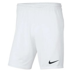 Spodnie sportowe męskie Nike Dry Park Iii. Białe spodnie sportowe męskie Nike, l, z aplikacjami, z materiału, na fitness i siłownię, dri-fit (nike). Za 86.30 zł.