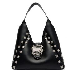 Torebka Just Cavalli. Czarne torebki do ręki damskie Just Cavalli, bez wzorów, klasyczne, bez dodatków. Za 869.99 zł.