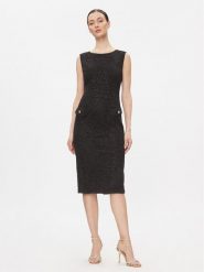 Rinascimento Sukienka koktajlowa CFC0116876003 Czarny Slim Fit. Czarne sukienki damskie Rinascimento, s, bez wzorów, z syntetyku, wizytowe, bez kołnierzyka, bez ramiączek. Za 729.99 zł.