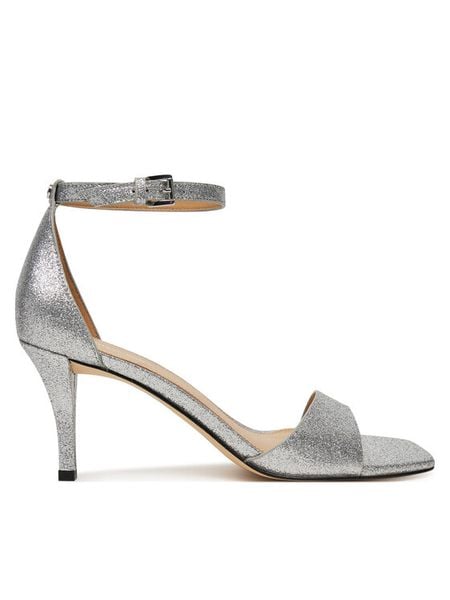 MICHAEL Michael Kors Sandały Jaida 40S5JDMS1M Srebrny. Szare sandały damskie MICHAEL Michael Kors, bez wzorów, ze skóry, bez obcasa, na szpilce, bez zapięcia. Za 409.99 zł.