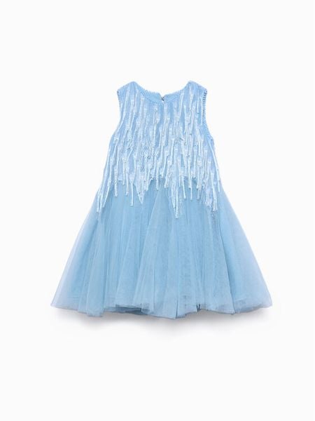 Abel & Lula Sukienka elegancka 5025 Błękitny Regular Fit. Niebieskie sukienki dla dziewczynek Abel & Lula, bez wzorów, z syntetyku, eleganckie, bez ramiączek. Za 399.99 zł.