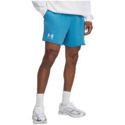 Spodenki Męskie Under Armour Dresowe Luźne Rival Terry 6in Short. Niebieskie krótkie spodenki sportowe męskie Under Armour, m, bez wzorów, z dresówki, na fitness i siłownię. Za 169.99 zł.