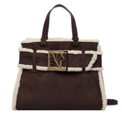 Torebka Armani Exchange. Brązowe torebki do ręki damskie Armani Exchange, bez wzorów, klasyczne, bez dodatków. Za 754.99 zł.