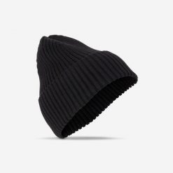 Czapka beanie. Czarne czapki i kapelusze męskie Decathlon, bez wzorów, z materiału, sportowe. Za 54.99 zł.