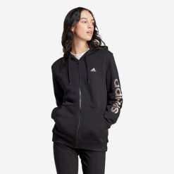Bluza na zamek damska ADIDAS Gym & Pilates. Czarne bluzy damskie Adidas, s, bez wzorów, z bawełny, bez kaptura. Za 149.99 zł.
