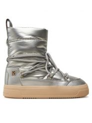 Tommy Hilfiger Śniegowce FW0FW08442 Srebrny. Szare śniegowce i trapery damskie Tommy Hilfiger, ze skóry. Za 429.99 zł.