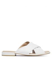 Caprice Klapki 9-27101-46 Biały. Białe klapki damskie Caprice, bez wzorów, ze skóry, bez obcasa. Za 206.99 zł.
