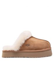 Ugg Kapcie W Disquette 1122550 Brązowy. Brązowe kapcie damskie UGG, bez wzorów, ze skóry. Za 509.99 zł.