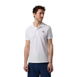 Polo Rossignol Classic. Białe koszulki polo męskie Rossignol, m, bez wzorów, z bawełny, bez ramiączek. Za 406.50 zł.
