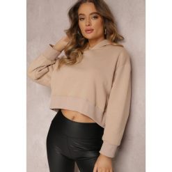 Beżowa Bluza Oversize z Kapturem Sirel. Brązowe bluzy damskie Renee, l, bez wzorów, z dresówki, z kapturem. Za 99.99 zł.