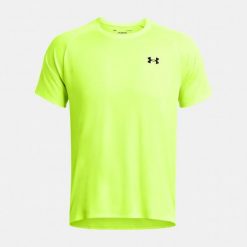 Męska koszulka z krótkim rękawem UA Tech Textured SS 1382796-731 M. Zielone koszulki sportowe męskie Under Armour, m, bez wzorów, bez kołnierzyka, bez ramiączek. Za 108.99 zł.