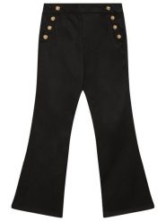 Guess Spodnie materiałowe J6RB09 WF7H0 Czarny Bootcut Fit. Czarne spodnie materiałowe dla dziewczynek Guess, z aplikacjami, z bawełny. Za 329.99 zł.