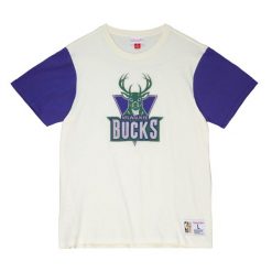 Koszulka Milwaukee Bucks NBA Color Blocked. Białe koszulki sportowe męskie Mitchell & Ness, bez wzorów, bez kołnierzyka, bez ramiączek, do koszykówki. Za 233.00 zł.