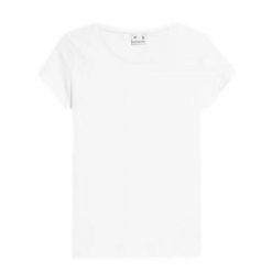 Koszulka Damska 4F. Białe t-shirty damskie 4f, bez wzorów, bez kołnierzyka. Za 73.99 zł.