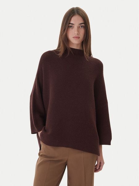 Kontatto Sweter 3M0848C Brązowy Relaxed Fit. Brązowe swetry damskie Kontatto, m, bez wzorów, z wiskozy, bez kołnierzyka, bez ramiączek, bez kaptura. Za 319.99 zł.