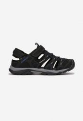 Czarno-Niebieskie Sandały Timile. Czarne buty sportowe męskie Born2be, ze skóry, bez zapięcia, trekkingowe. Za 139.99 zł.