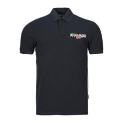 Koszulka polo męska Napapijri E-Aylmer. Czarne koszulki polo męskie Napapijri, l, bez wzorów, bez ramiączek. Za 209.99 zł.