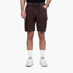 Spodenki męskie Pitbull Proctor Drawstring Cargo. Brązowe szorty męskie PITBULL, l, bez wzorów, z bawełny. Za 179.99 zł.