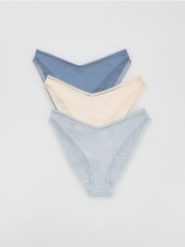 Majtki typu bikini 3 pack - jasnoniebieski. Niebieskie bikini damskie Reserved, l, bez wzorów. Za 59.99 zł.