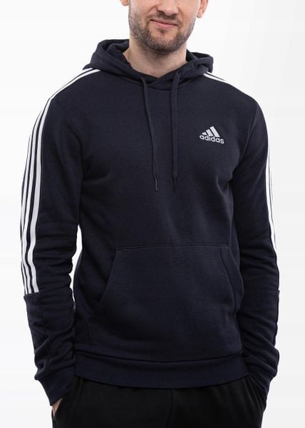 Bluza męska adidas Essentials Hoodie. Niebieskie bluzy męskie Adidas, m, bez wzorów, z bawełny, z kapturem. Za 170.99 zł.