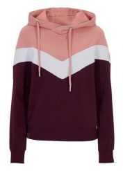 Bluza z kapturem z mieszanki bawełny. Fioletowe bluzy damskie bonprix, bez wzorów, z bawełny, z kapturem. Za 109.99 zł.